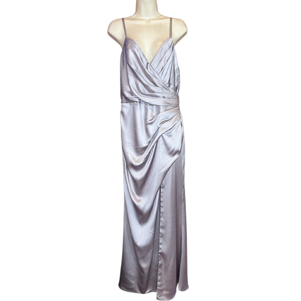 Mac Duggal 26586 Ruched Dress in Platinum Size 10 - Picture 4 of 6